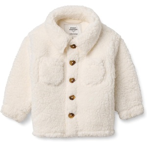 Amazon Essentials x Sofia Grainge Toddlers and Baby Boys’ Sherpa Fleece Overshirt Jacket(Ivory)