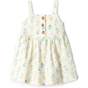 Amazon Essentials x Sofia Grainge Toddlers and Baby Girls’ Cotton Casual Fit and Flare Dress(Ivory Bouquet)