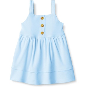 Amazon Essentials x Sofia Grainge Toddlers and Baby Girls’ Cotton Casual Fit and Flare Dress(Light Blue)