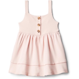 Amazon Essentials x Sofia Grainge Toddlers and Baby Girls’ Cotton Casual Fit and Flare Dress(Light Pink)