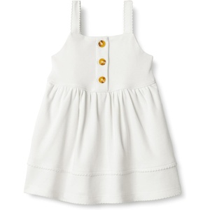 Amazon Essentials x Sofia Grainge Toddlers and Baby Girls’ Cotton Casual Fit and Flare Dress(White)