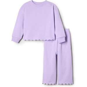 Amazon Essentials x Sofia Grainge Toddlers and Baby Girls’ French Terry Sweatshirt Pant and Top Set(Lilac)