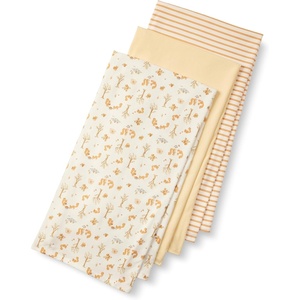 Amazon Essentials x Sofia Grainge Unisex Babies’ Swaddle Blanket(Pale Yellow/Stripe/Squirrel Picnic)