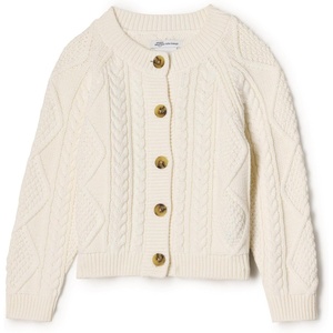 Amazon Essentials x Sofia Grainge Unisex Toddlers and Babies’ Cable Knit Cotton Fisherman Cardigan Sweater(Ivory)