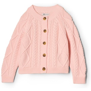 Amazon Essentials x Sofia Grainge Unisex Toddlers and Babies’ Cable Knit Cotton Fisherman Cardigan Sweater(Light Pink)