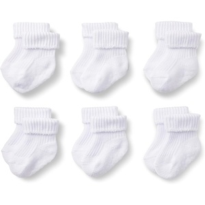 Amazon Essentials x Sofia Grainge Unisex Toddlers and Babies’ Knitted Turn Cuff Socks(White)
