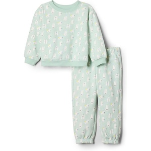 Amazon Essentials x Sofia Grainge Unisex Toddlers and Babies’ Sweatshirt & Sweatpant Set(Pale Green Rabbits)