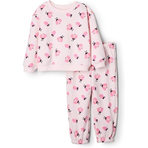 Amazon Essentials x Sofia Grainge Unisex Toddlers and Babies’ Sweatshirt & Sweatpant Set(Pale Pink Tossed Ladybugs)