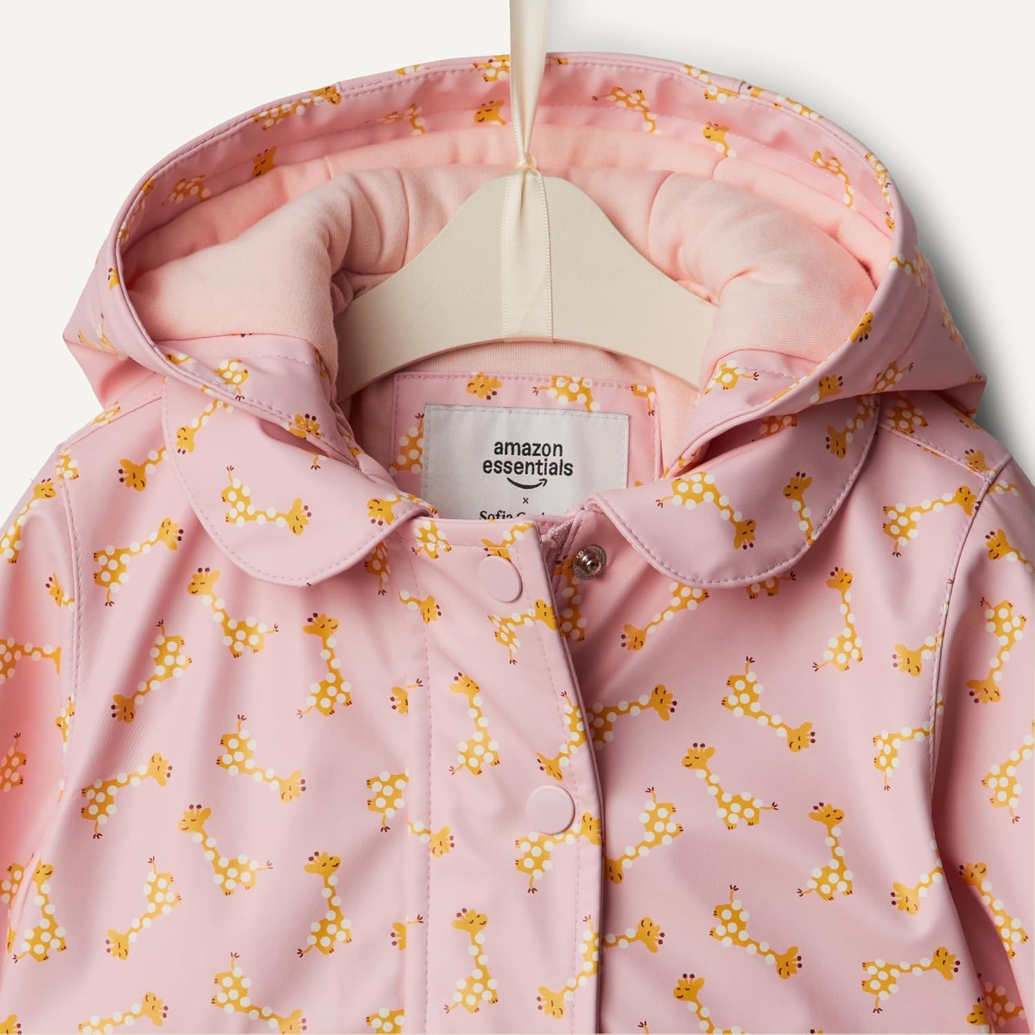 image:imageAmazon Essentials x Sofia Grainge Toddler and Baby Girls WaterRepellent Rain JacketLight Pink Giraffes