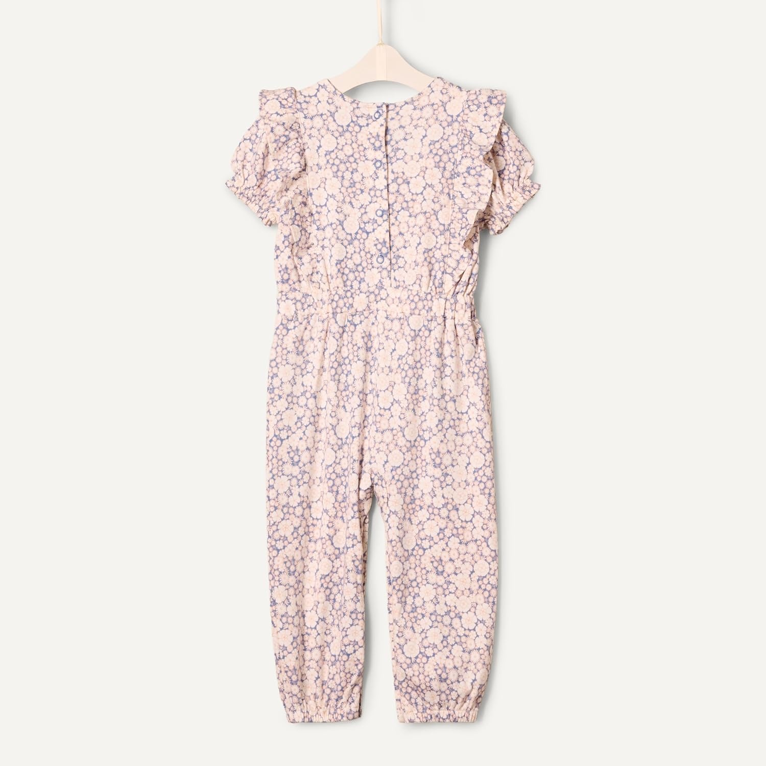 image:imageAmazon Essentials x Sofia Grainge Toddlers and Baby Girls Ruffle RomperBlue Ivory Delicate Floral