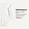 Amazon Essentials Baby Girls’ Long-Sleeved Ruffle Bodysuits, Pack of 2(Light Heather Grey/White)