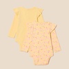 Amazon Essentials Baby Girls’ Long-Sleeved Ruffle Bodysuits, Pack of 2(Pale Yellow/Apples)