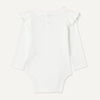 Amazon Essentials Baby Girls’ Long-Sleeved Ruffle Bodysuits, Pack of 2(White)