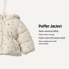 Amazon Essentials x Sofia Grainge Girls’ Water-Repellent Hooded Puffer Jacket(Ivory Cherries)
