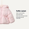 Amazon Essentials x Sofia Grainge Girls’ Water-Repellent Hooded Puffer Jacket(Pale Pink)