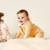 Amazon Essentials x Sofia Grainge Toddlers and Baby Girls’ Ruffle Romper(Light Yellow Delicate Floral)