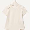 Amazon Essentials x Sofia Grainge Unisex Babies’ Short Sleeve Crewneck Bodysuit, Pack of 3(Ivory/Light Camel/Stripe)