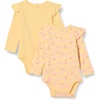 Amazon Essentials Baby Girls’ Long-Sleeved Ruffle Bodysuits, Pack of 2(Pale Yellow/Apples)