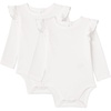 Amazon Essentials Baby Girls’ Long-Sleeved Ruffle Bodysuits, Pack of 2(White)