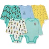 Amazon Essentials Disney | Marvel | Star Wars | Princess Baby Girls Long-Sleeve Bodysuits, Pack of 5(Princess Wish)