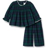 Amazon Essentials x Sofia Grainge Unisex Toddlers and Babies’ Long Sleeve Flannel Set(Dark Emerald Green Deep Blue Plaid)