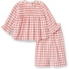 Amazon Essentials x Sofia Grainge Unisex Toddlers and Babies’ Long Sleeve Flannel Set(Ivory Raspberry Red Windowpane)