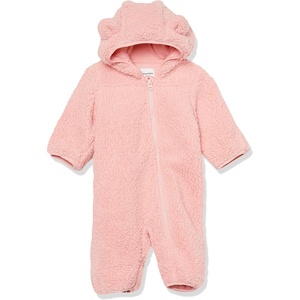 Amazon Essentials Unisex Babies’ Hooded Sherpa Fleece Bunting Suit(Blush)