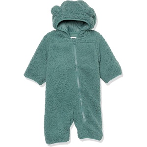 Amazon Essentials Unisex Babies’ Hooded Sherpa Fleece Bunting Suit(Dark Sage Green)