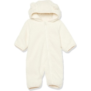 Amazon Essentials Unisex Babies’ Hooded Sherpa Fleece Bunting Suit(Ivory)