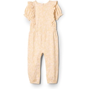 Amazon Essentials x Sofia Grainge Toddlers and Baby Girls’ Ruffle Romper(Light Yellow Delicate Floral)