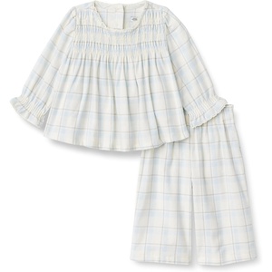 Amazon Essentials x Sofia Grainge Unisex Toddlers and Babies’ Long Sleeve Flannel Set(Ivory Light Blue Simple Plaid)