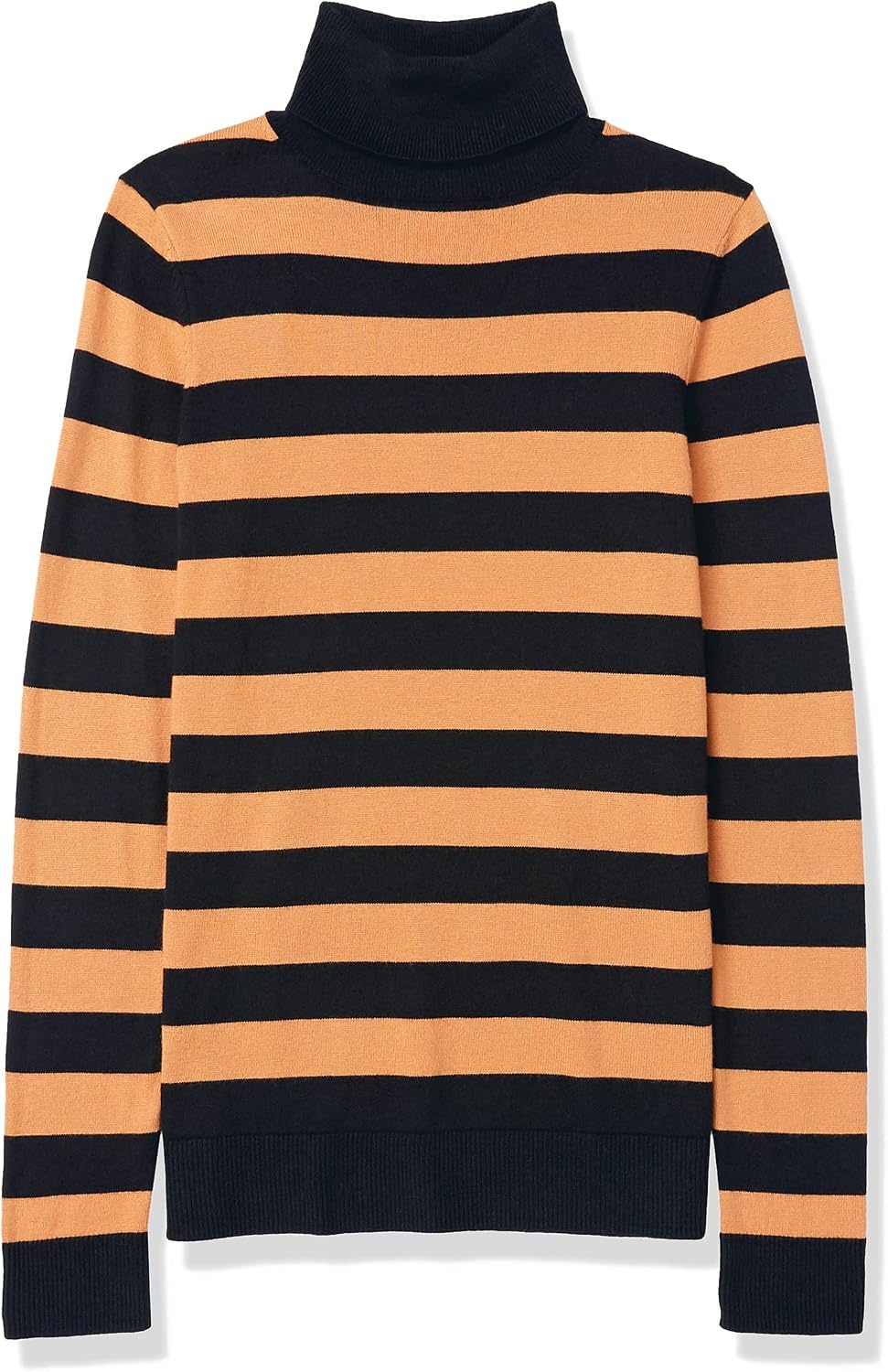 image:imageAmazon Essentials Womens ClassicFit Lightweight LongSleeve SweaterBlack Camel Rugby Stripe