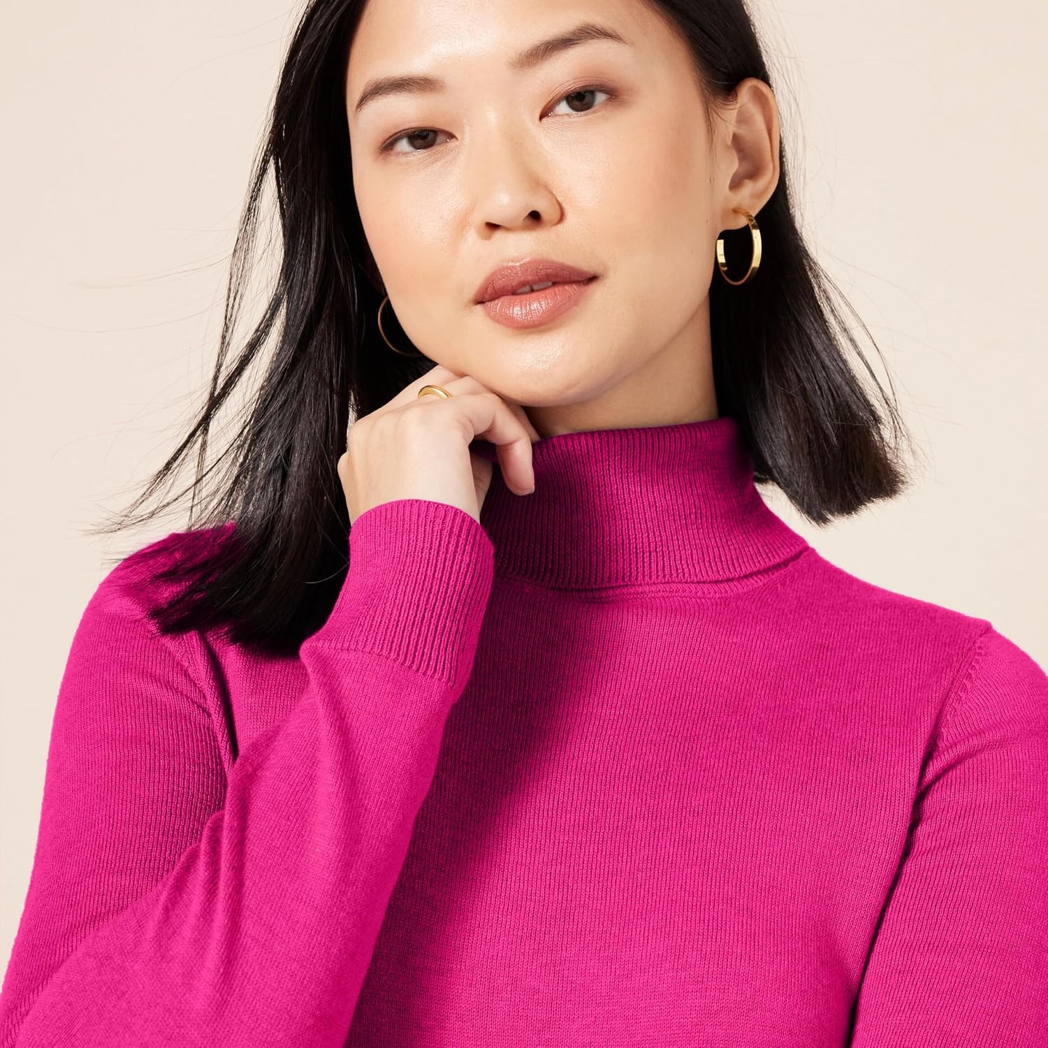 image:imageAmazon Essentials Womens ClassicFit Lightweight LongSleeve SweaterBright Pink