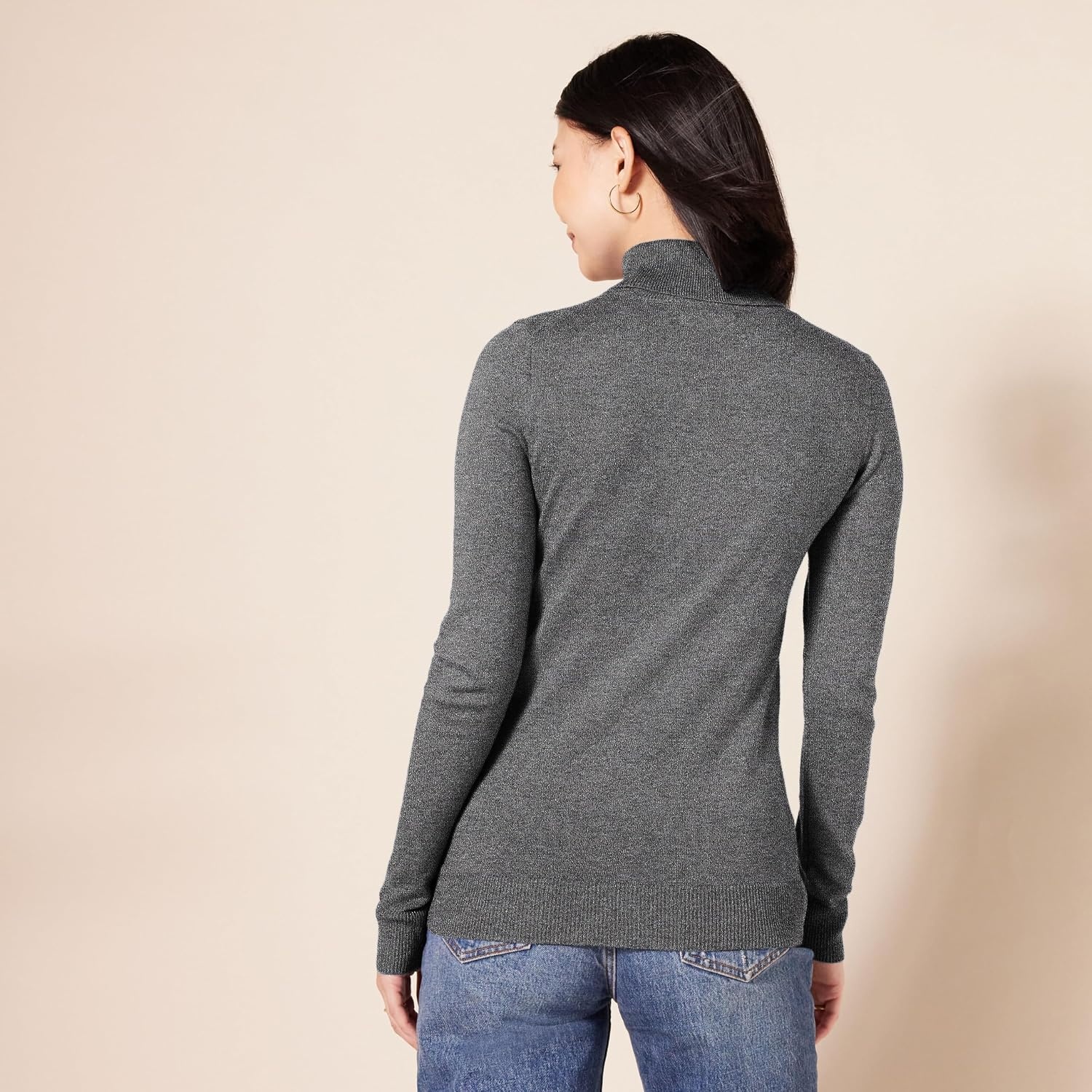 image:imageAmazon Essentials Womens ClassicFit Lightweight LongSleeve SweaterCharcoal Heather