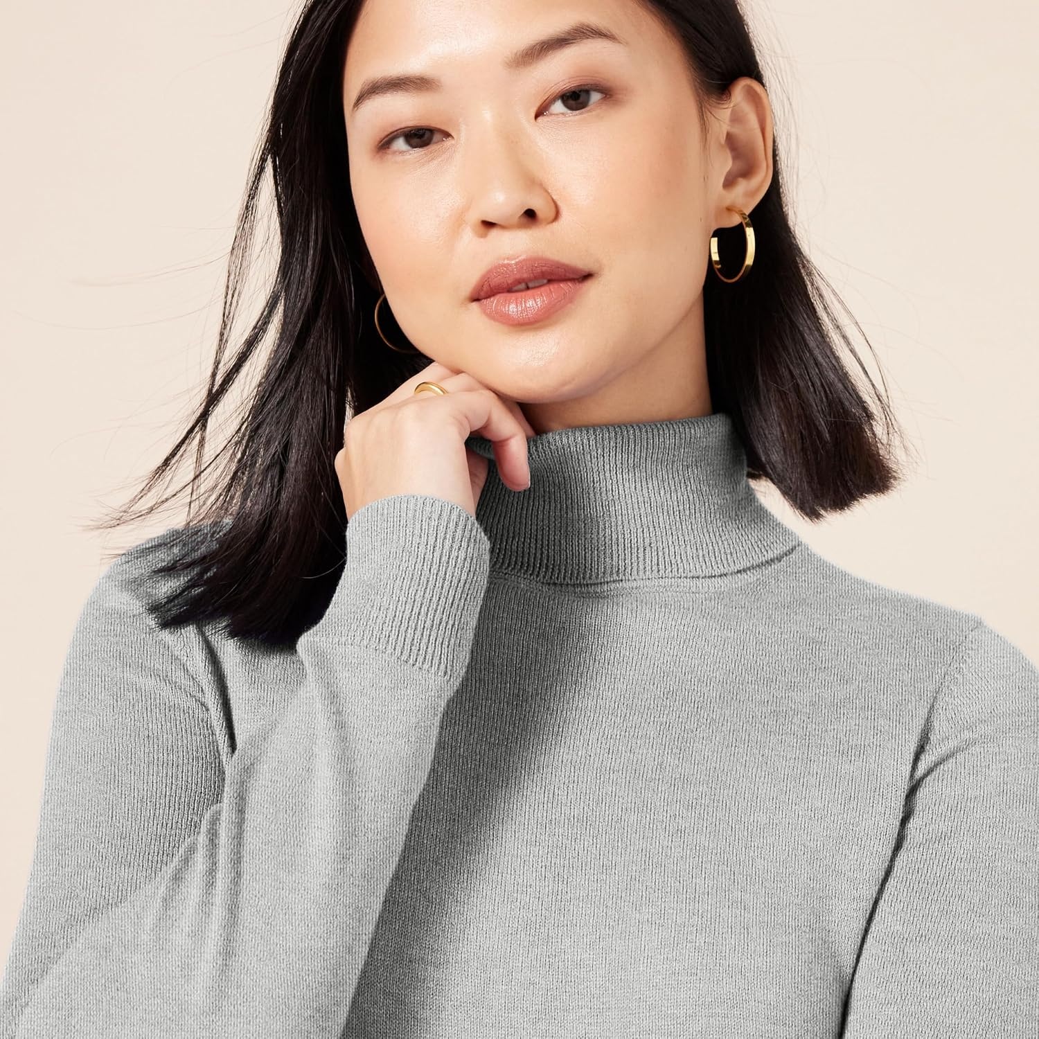 image:imageAmazon Essentials Womens ClassicFit Lightweight LongSleeve SweaterLight Grey Heather