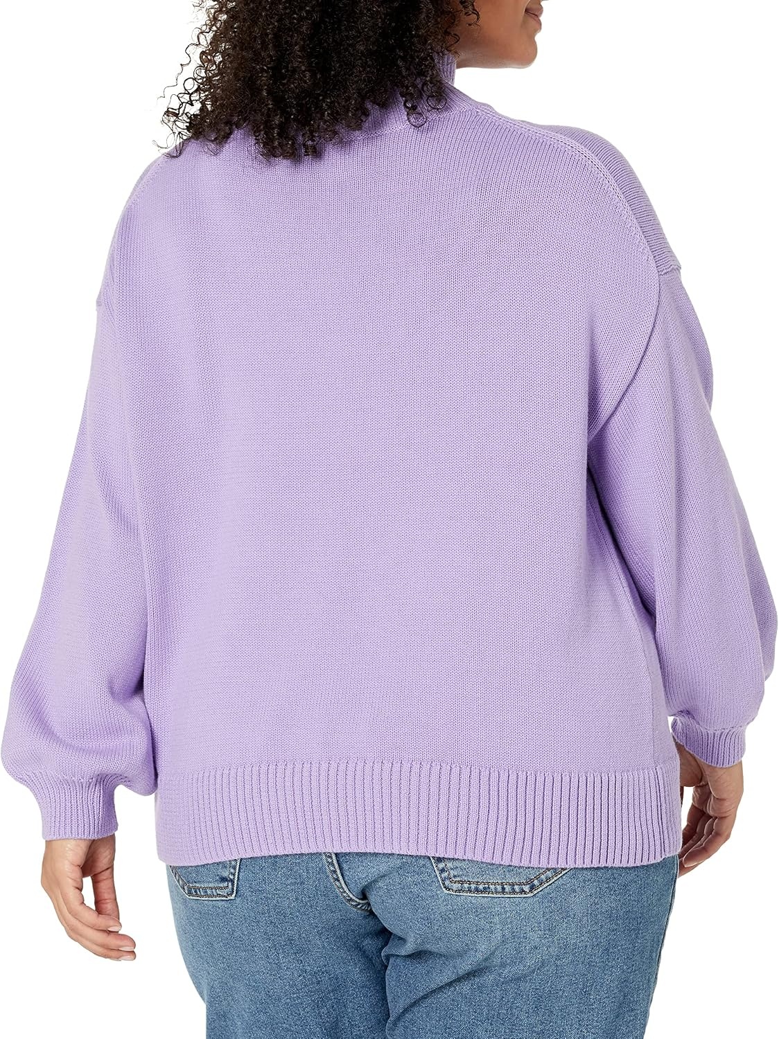 image:imageAmazon Essentials Womens Cotton Pullover Sweater FunnelNeck Available in Plus SizePurple