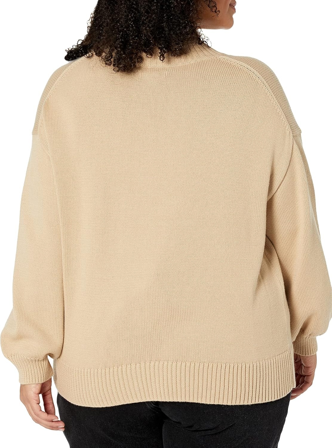image:imageAmazon Essentials Womens Cotton Pullover Sweater FunnelNeck Available in Plus SizeTan