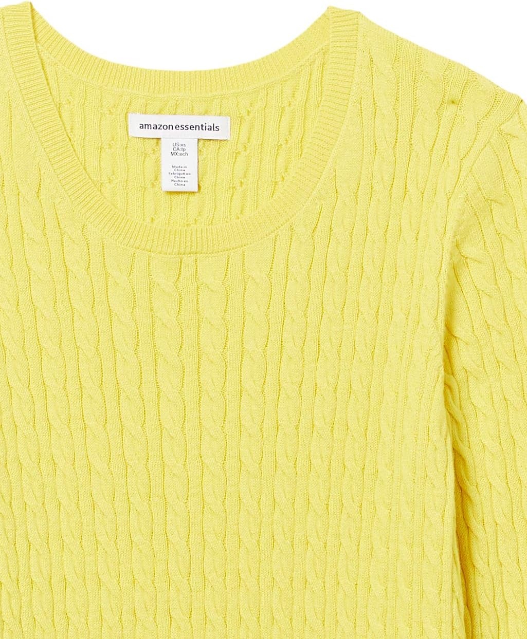 image:imageAmazon Essentials Womens Lightweight Cable Knit Long Sleeve SweaterBright Yellow