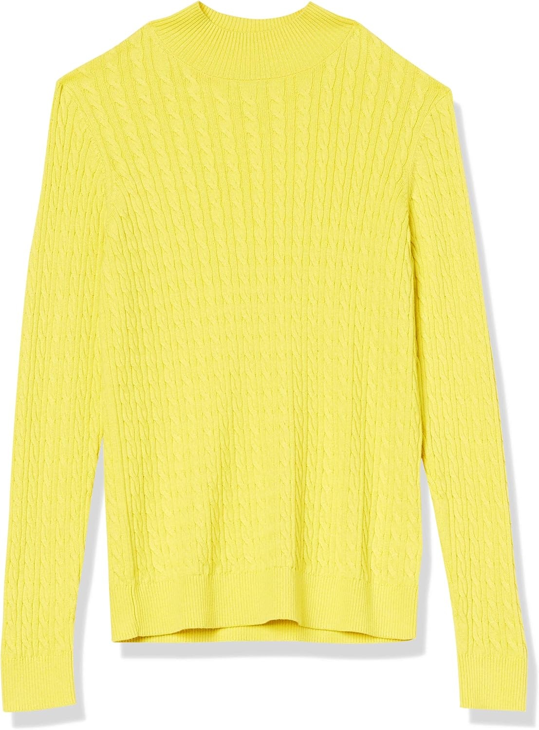 image:imageAmazon Essentials Womens Lightweight Cable Knit Long Sleeve SweaterBright Yellow