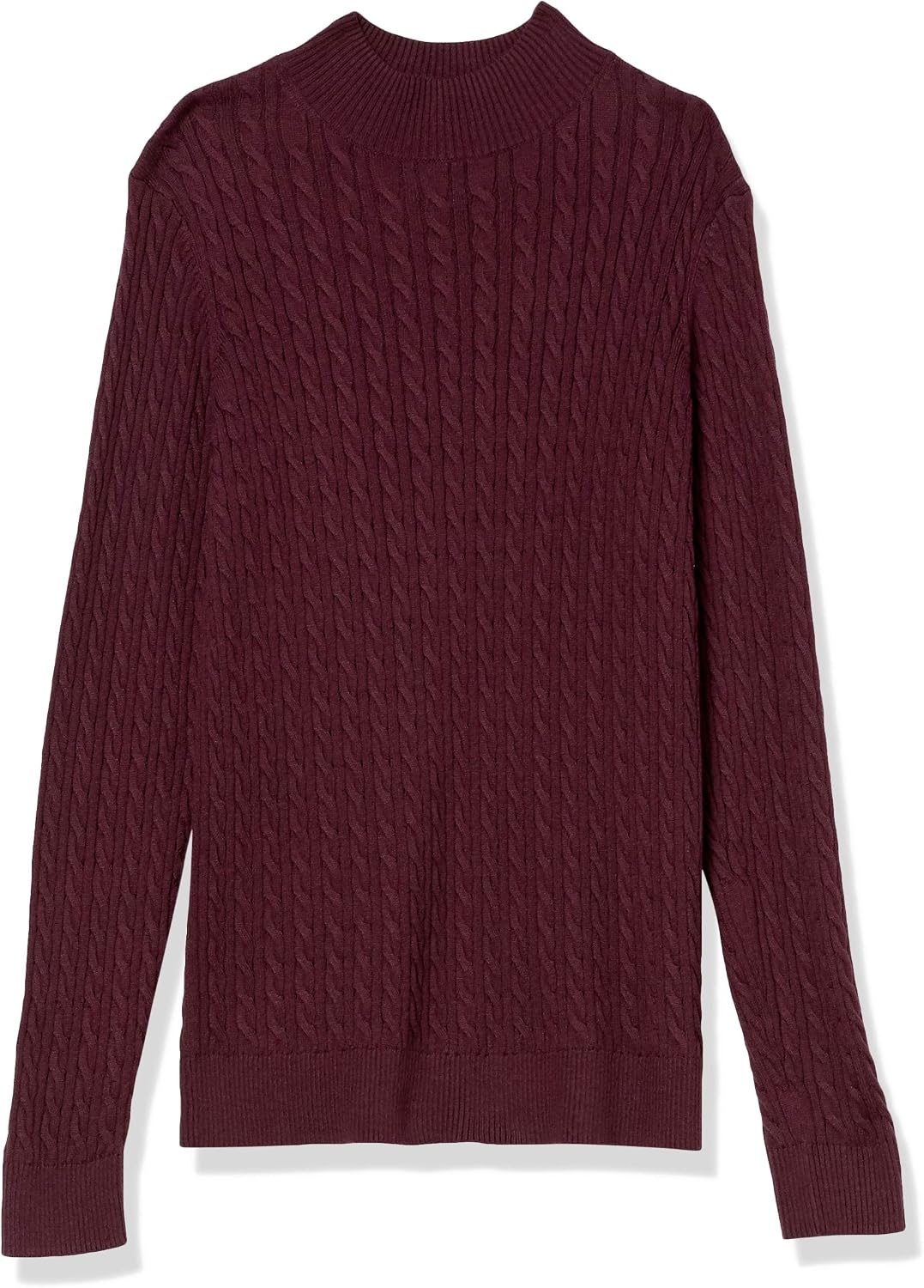 image:imageAmazon Essentials Womens Lightweight Cable Knit Long Sleeve SweaterBurgundy