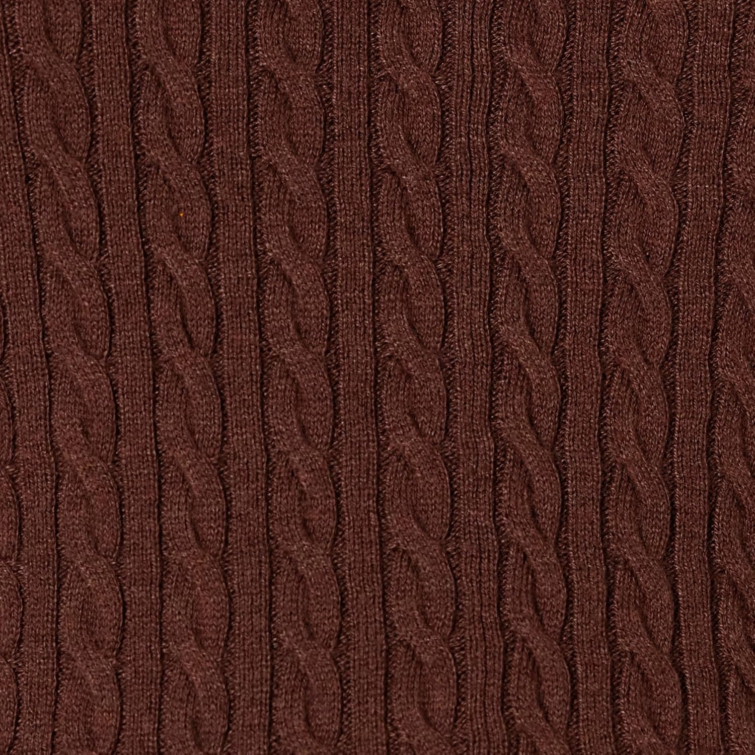 image:imageAmazon Essentials Womens Lightweight Cable Knit Long Sleeve SweaterDark Chestnut Brown Heather