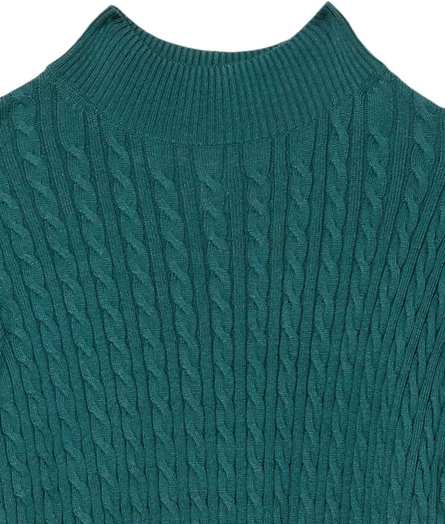 image:imageAmazon Essentials Womens Lightweight Cable Knit Long Sleeve SweaterForest Green