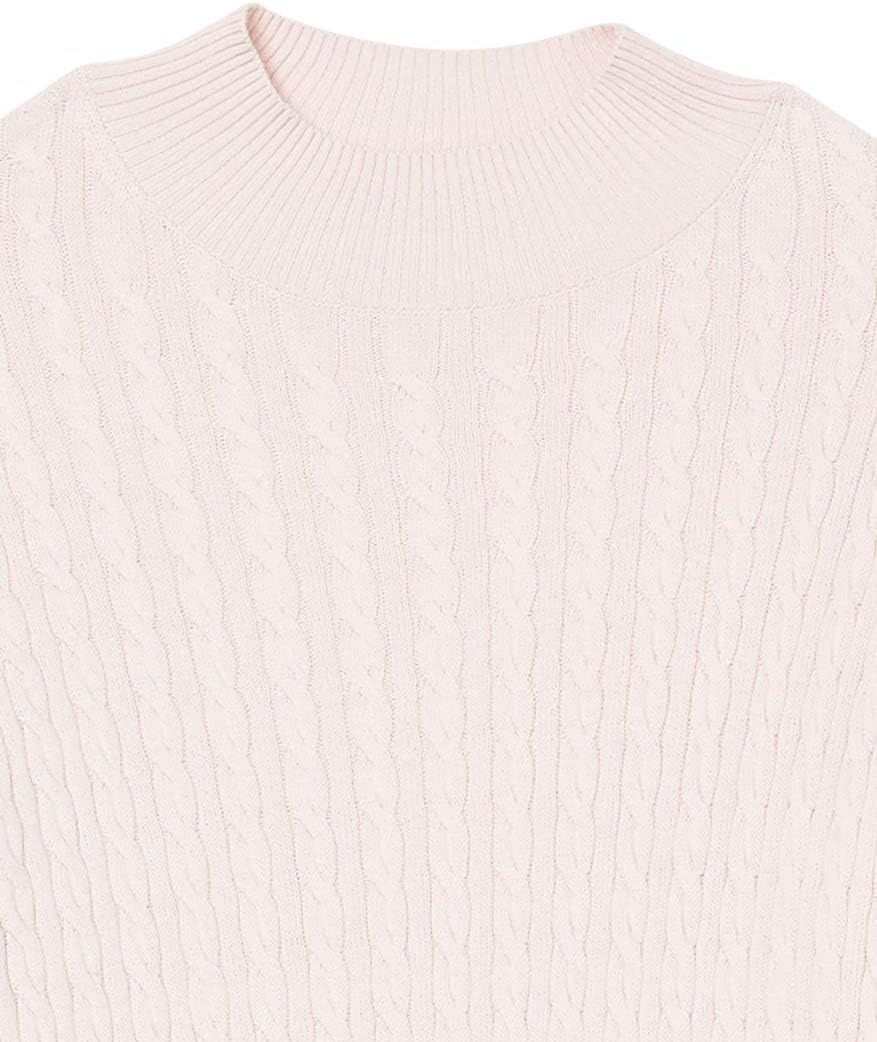 image:imageAmazon Essentials Womens Lightweight Cable Knit Long Sleeve SweaterLight Pink