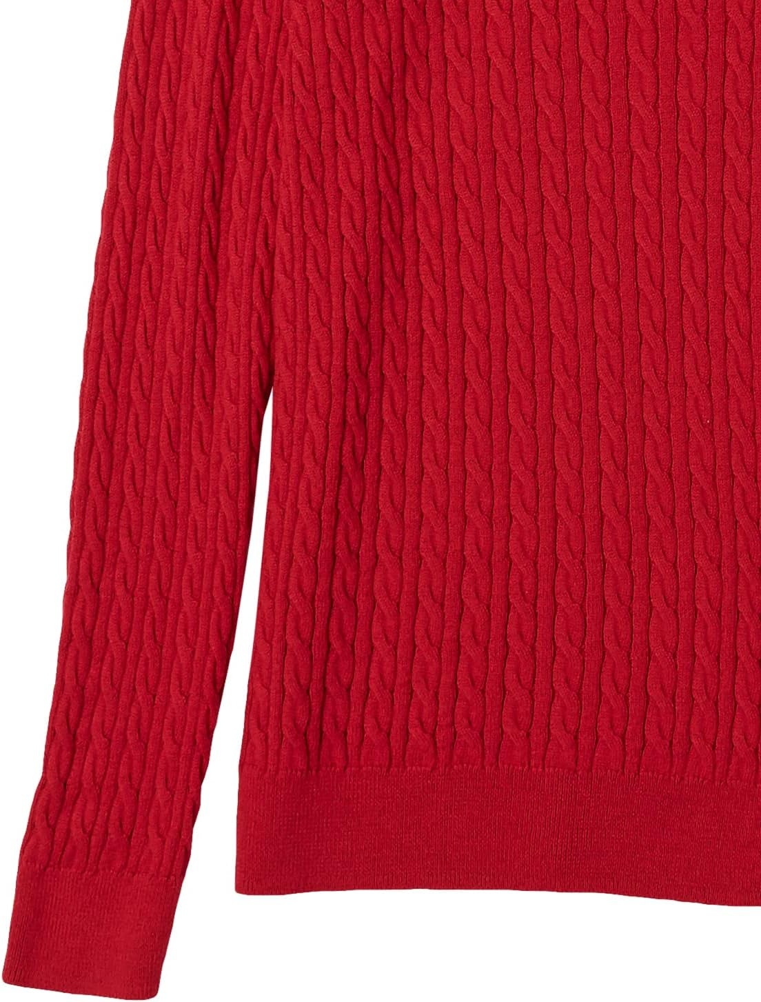 image:imageAmazon Essentials Womens Lightweight Cable Knit Long Sleeve SweaterRed