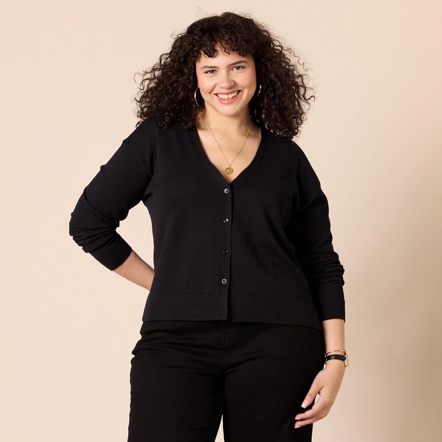 image:imageAmazon Essentials Womens Lightweight Cardigan SweaterBlack