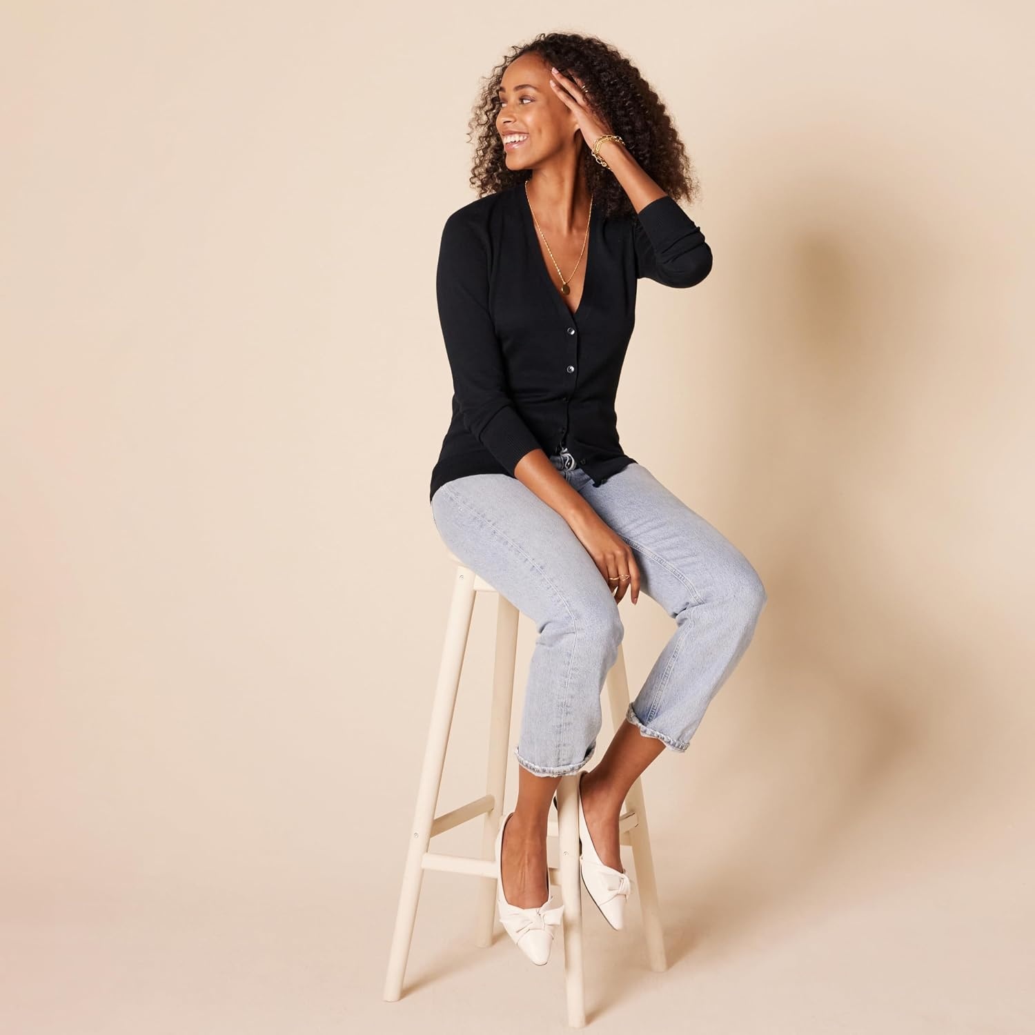 image:imageAmazon Essentials Womens Lightweight Cardigan SweaterBlack