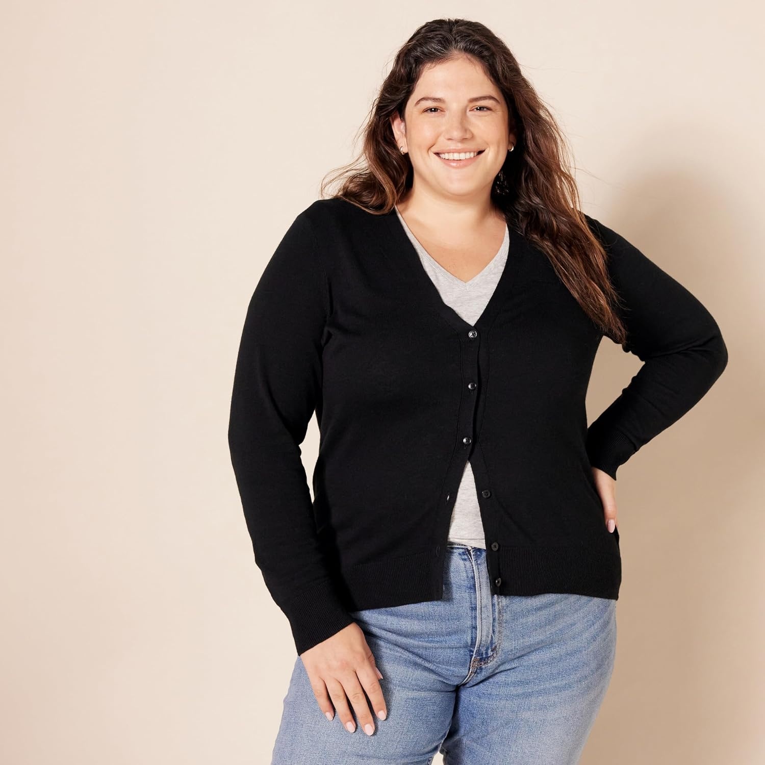image:imageAmazon Essentials Womens Lightweight Cardigan SweaterBlack