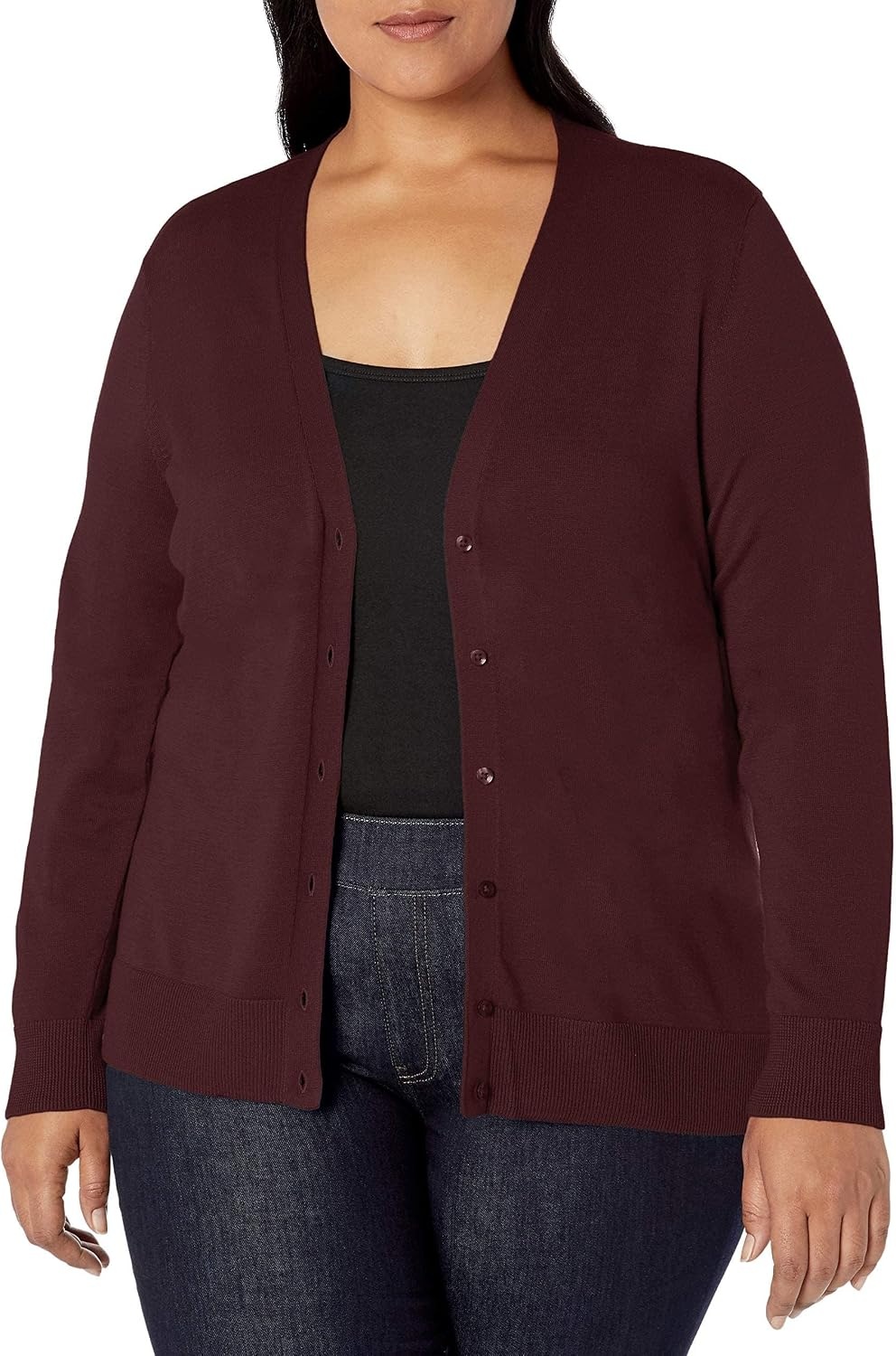 image:imageAmazon Essentials Womens Lightweight Cardigan SweaterBurgundy