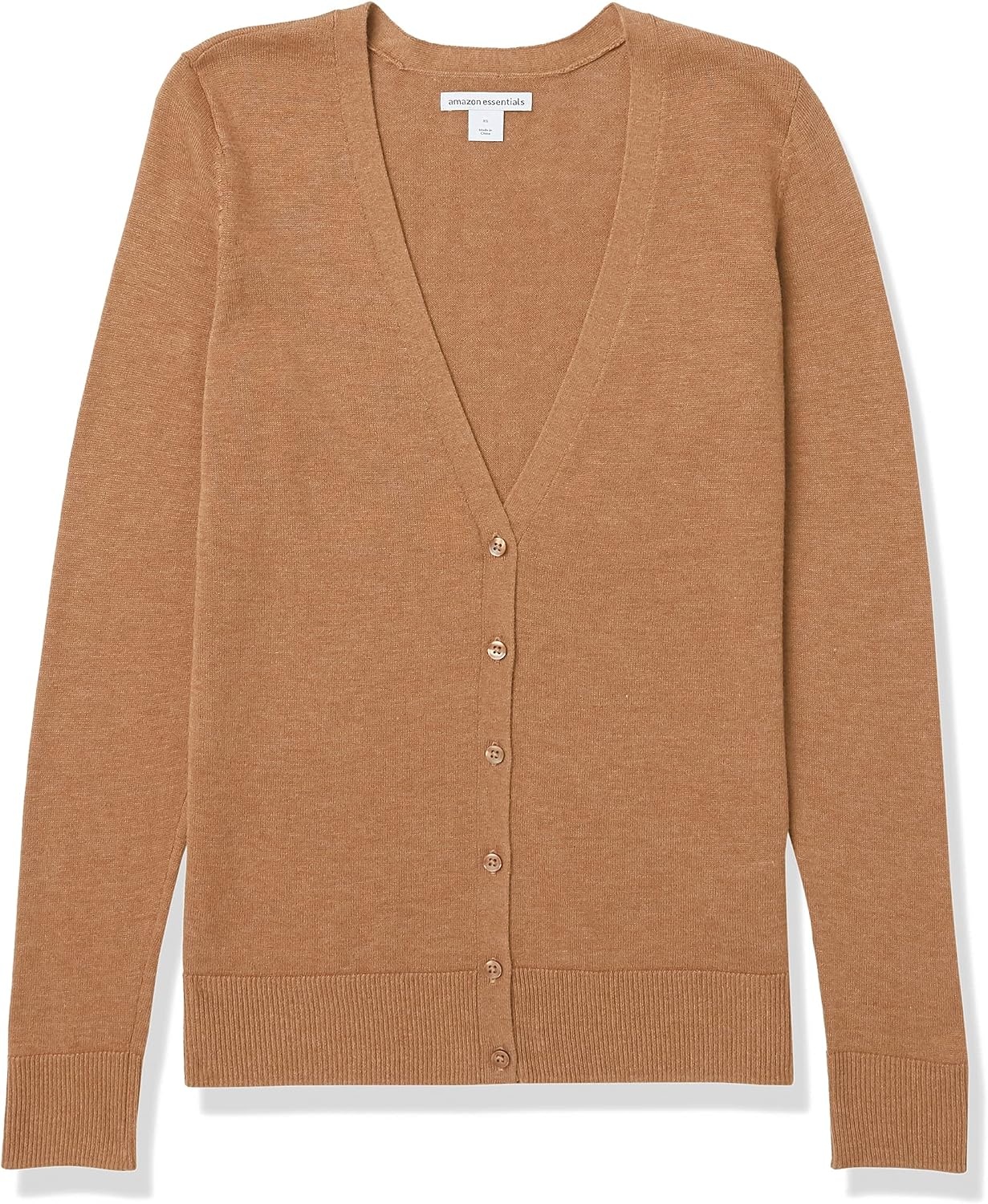 image:imageAmazon Essentials Womens Lightweight Cardigan SweaterCamel Heather