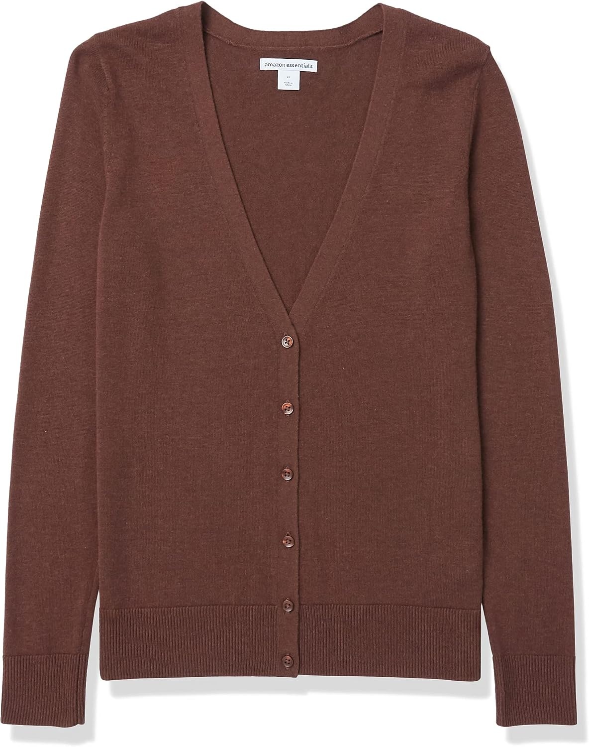 image:imageAmazon Essentials Womens Lightweight Cardigan SweaterDark Chestnut Brown Heather